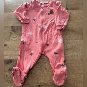 Pekkle Pink Kids One Piece pyjama size 6 months cookie novelty print
